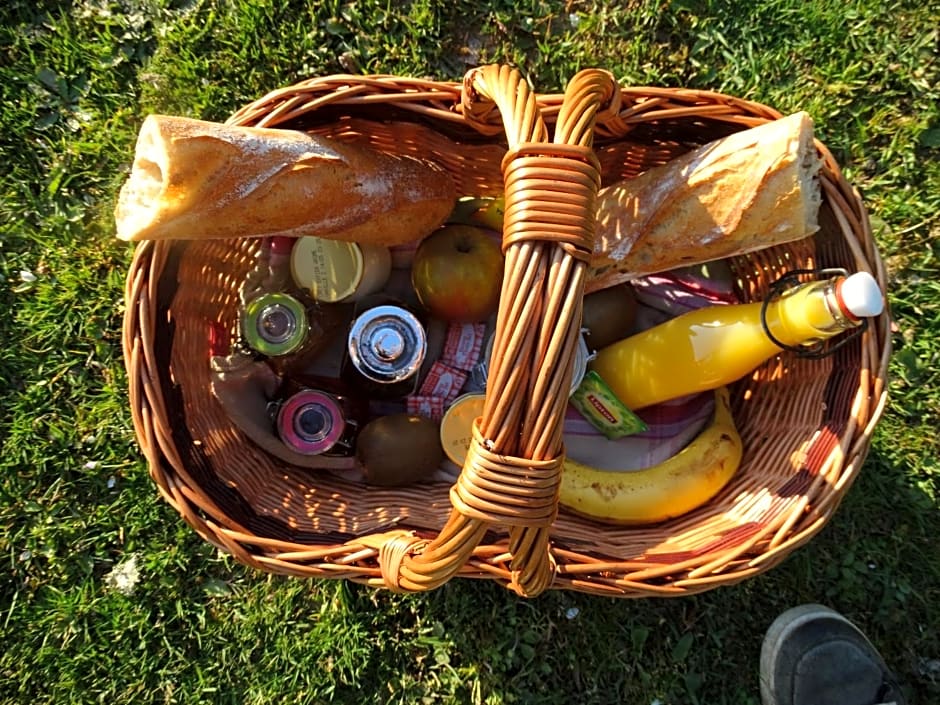 Une roulotte et des chevaux