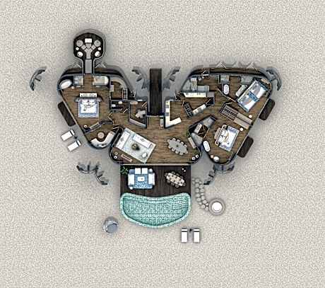 Royal Nujuma Villa, 3 Bedroom Villa, Bedroom 1: 1 King, Bedroom 2: 1 King, Bedroom 3: 2 Queen