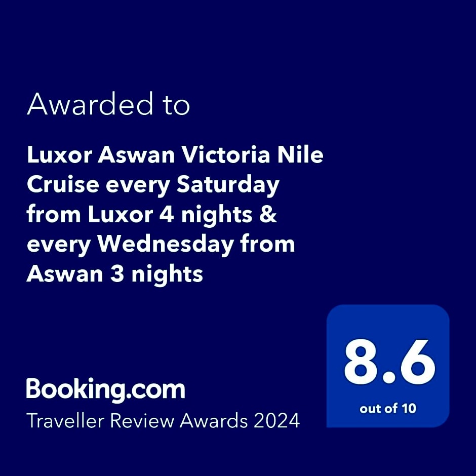 Luxor Aswan Victoria Nile Cruise every Saturday from Luxor 4 nights & every Wednesday from Aswan 3 nights
