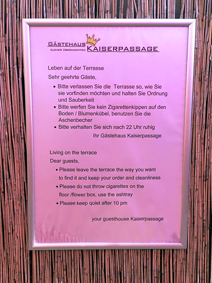 Gästehaus Kaiserpassage- Ihr Cityhostel