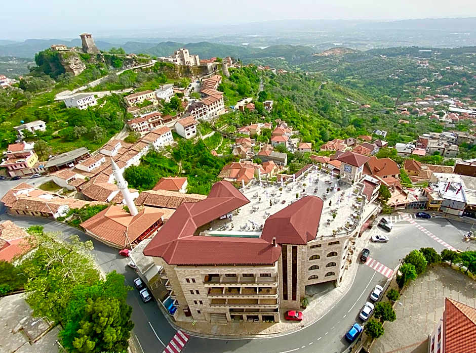 Hotel PANORAMA Kruje view on the castle and the old town