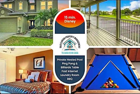 5BR Home 15 min to Disney Pool Clubhouse & Gym
