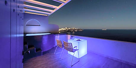 Honeymoon Double Room with Outdoor Heated Whirlpool with Caldera and Sunset View