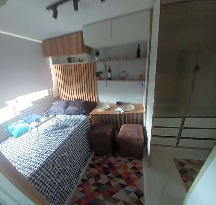 Studio aconchegante em frente a praia