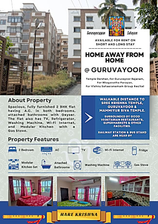 TWO BHK Furnished Flat Near-200 m-Guruvayur Temple