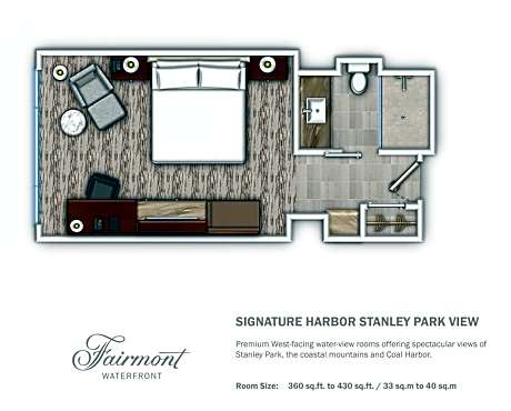 Signature Harbor and Stanley Park View Room with Queen Bed