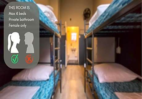 Bed in 4-Bed Female Dormitory Room