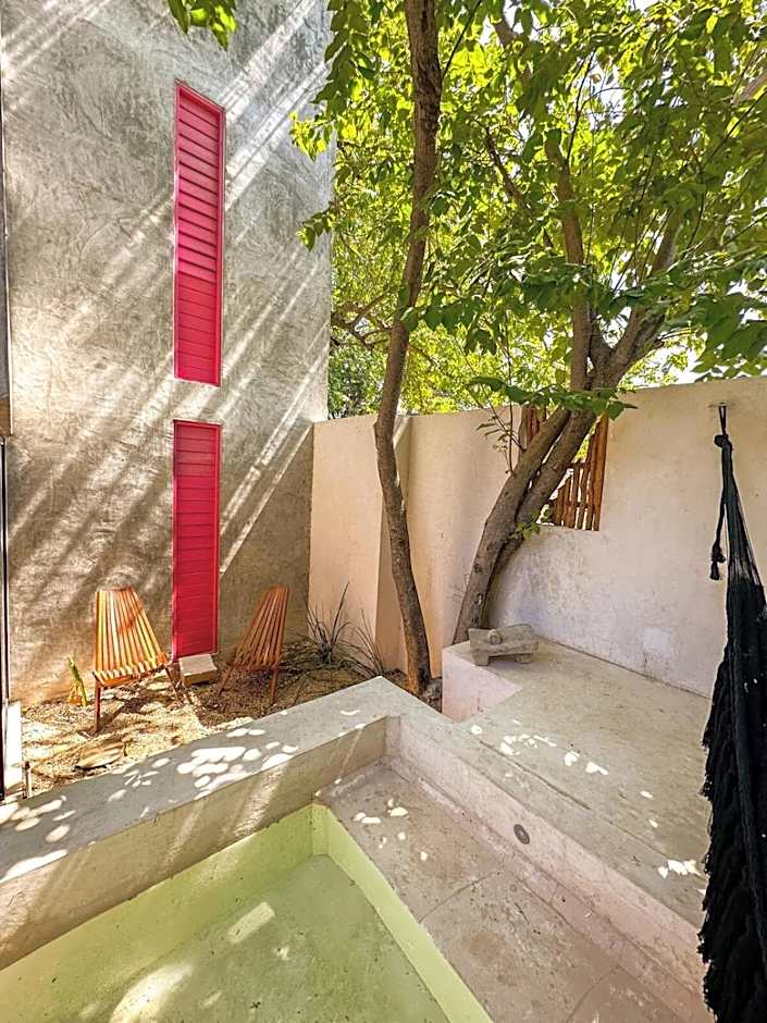 Uayma increible cuarto en el centro con piscina