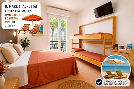Quadruple Room with Beach Access