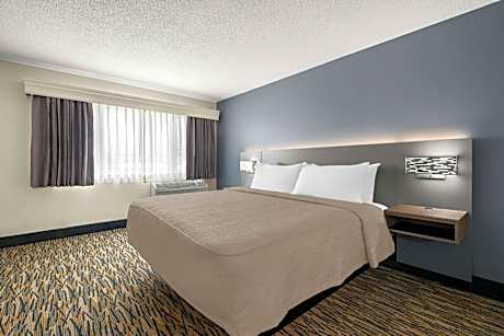 1 King Bed Non-Smoking Larger Room Desk Lounge Chair Microwave Fridge Wi-Fi Continental Breakfast