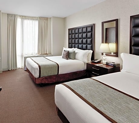 Double Room with Two Double Beds and Roll-in Shower - Mobility/Hearing Access