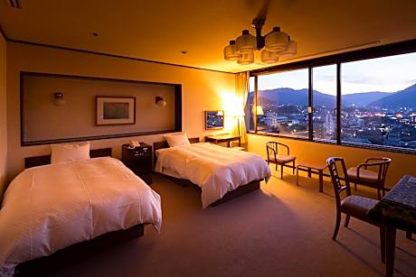 Ureshino spreading out below Western-style twin room with barrier-free access top floor