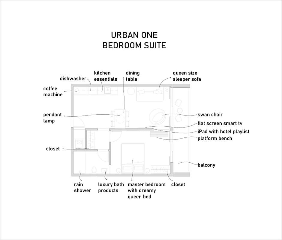 Photo 1 of 4 of Urban 1 Bedroom Suite, Balcony