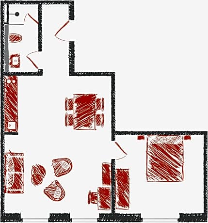 Apartment XL - King bed, balcony and separate bedroom