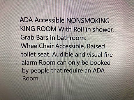 King Room with Roll-In Shower - Disability Access