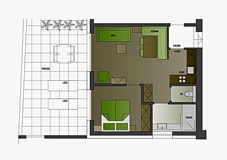 Apartment with Garden View