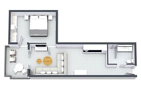 One-Bedroom Apartment with Balcony and Sea View