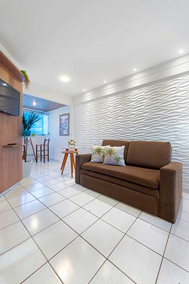 Flat com 2 quartos - Vista Morro do Careca - 250m Mar e Garagem