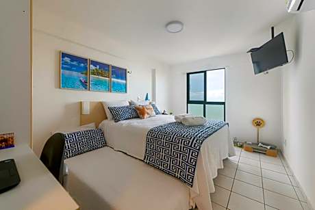 Vista Mar da PRAIA de PONTANEGRA 2 quartos Wifi 55 MB capacidade para até 6 pessoas e PET friendly