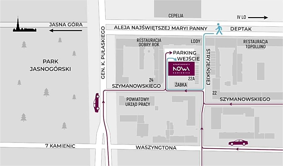 Apartamenty Nowa Kamienica Częstochowa Centrum Szymanowskiego 22A