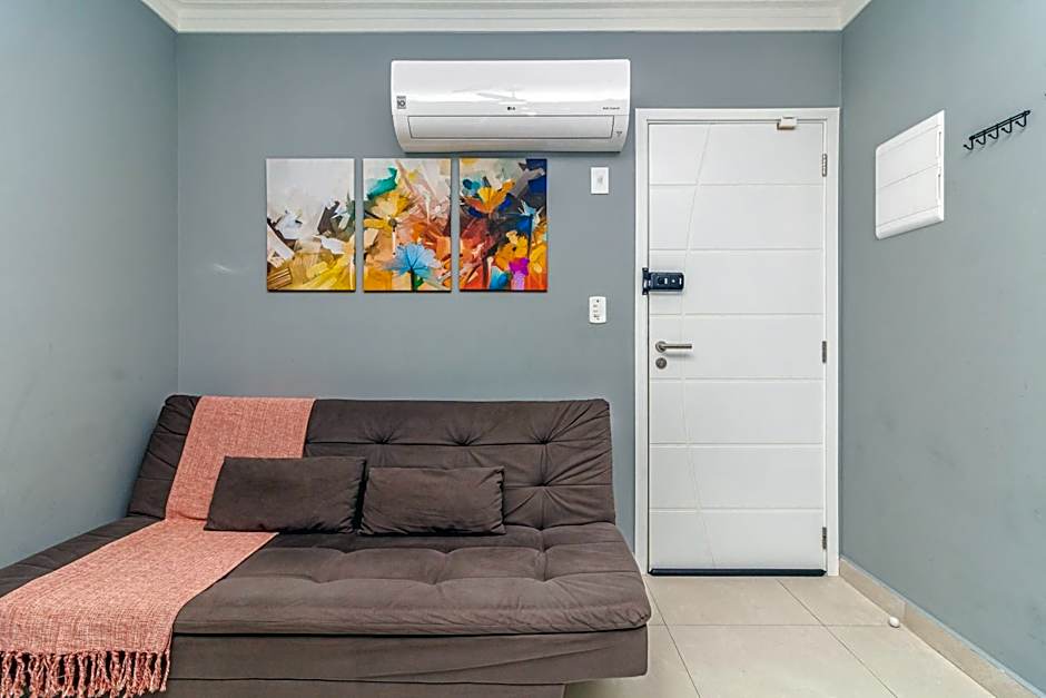 Piemax Praia Grande - 100m PRAIA do BOQUEIRÃO e CENTRO - Vista MAR - Varanda GOURMET com CHURRASQUEIRA privativa - AR CONDICIONADO em todos os ambientes - Wi-Fi 600 Mbps - HOME OFFICE- Vaga de Garagem - Acomoda até 6 pessoas