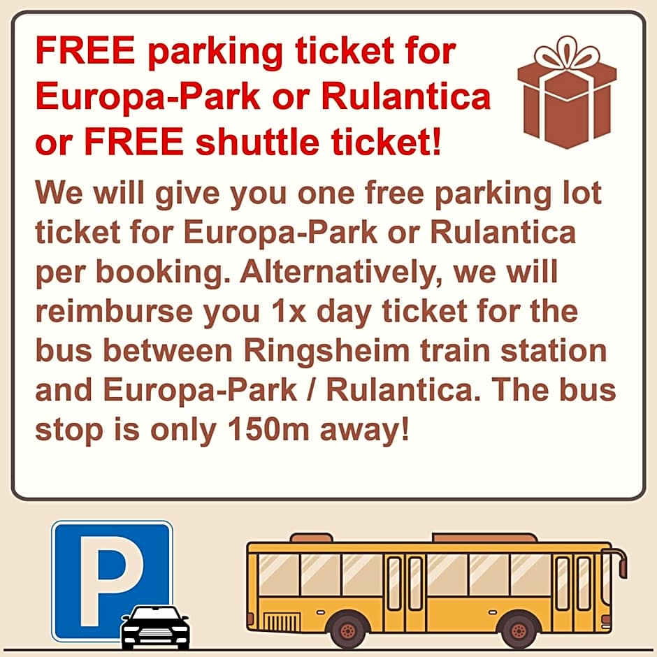 Hotel SunParc - SHUTTLE zum Europa-Park Rust 4km & Rulantica 2km