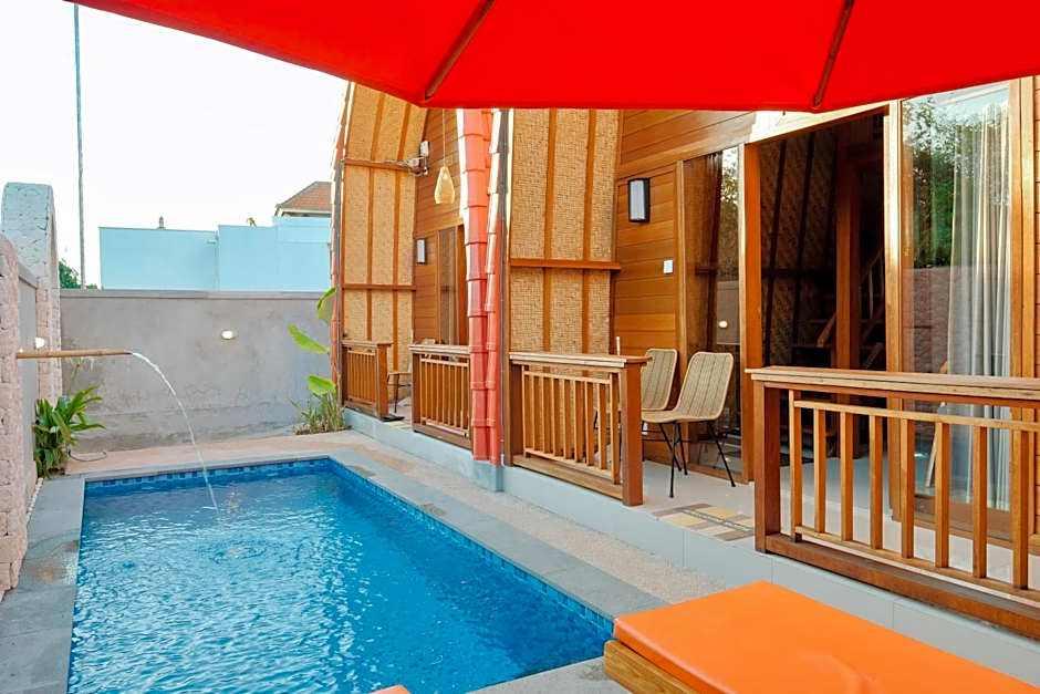 Murna Villa 3, A modern Balinese wooden house 360 GWK view