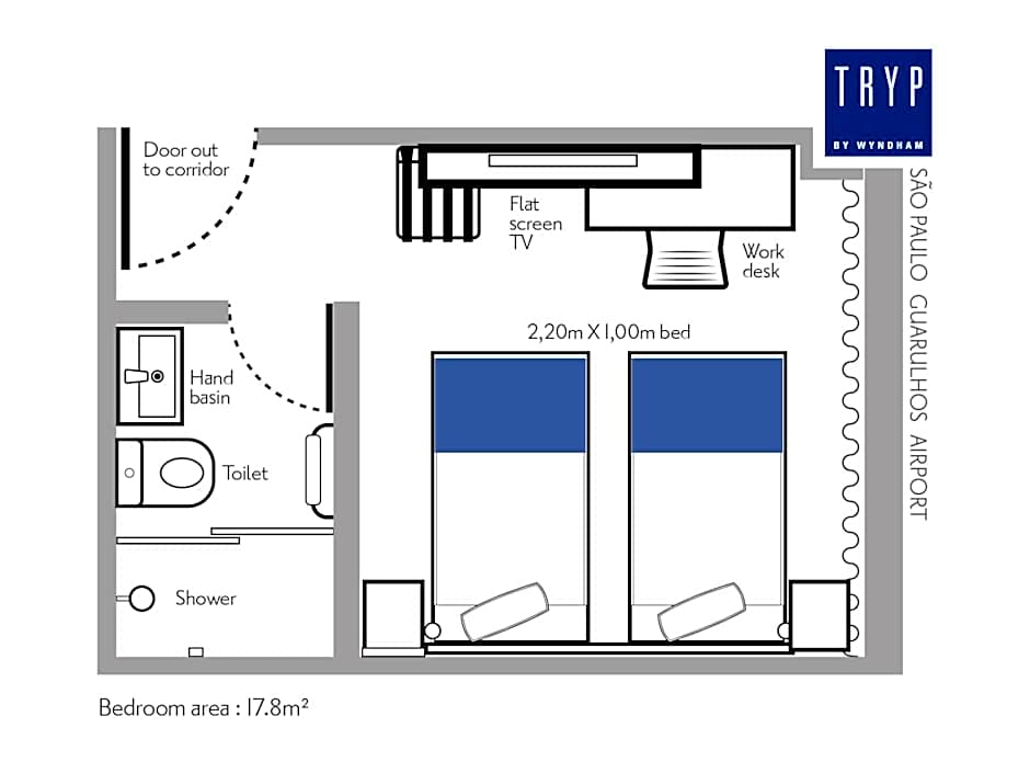 TRYP BY WYNDHAM São Paulo Airport - Hotel de Transito Terminal 3 -Lado Ar - Área restrita á passageiros já embarcados - Piso 1