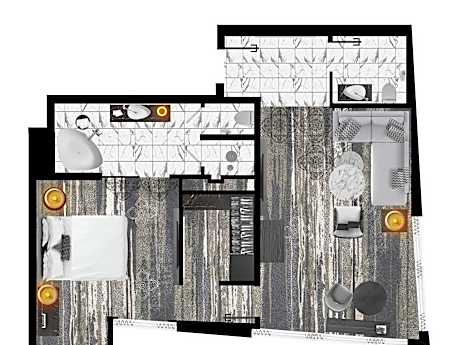 Prestige King Suite with Club Access and Living Room