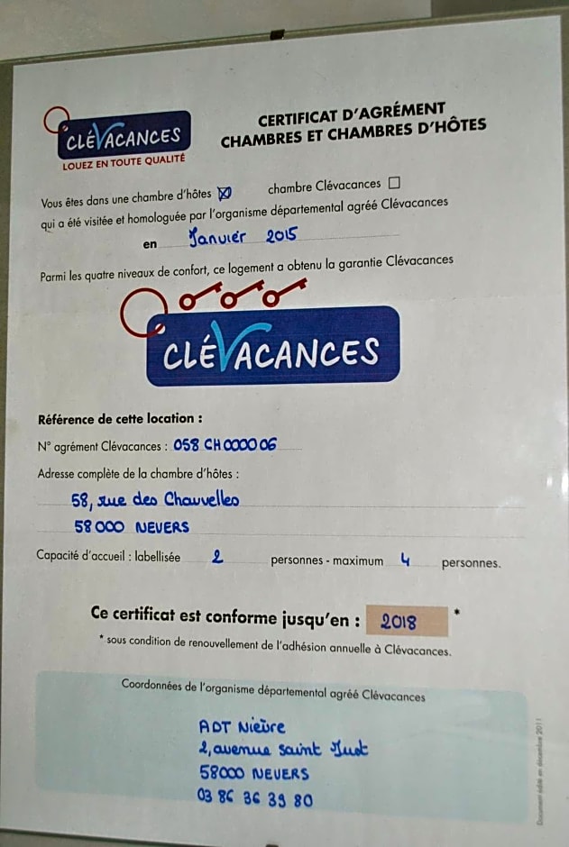 Chambre d'hôtes Le Cadran des Chauvelles