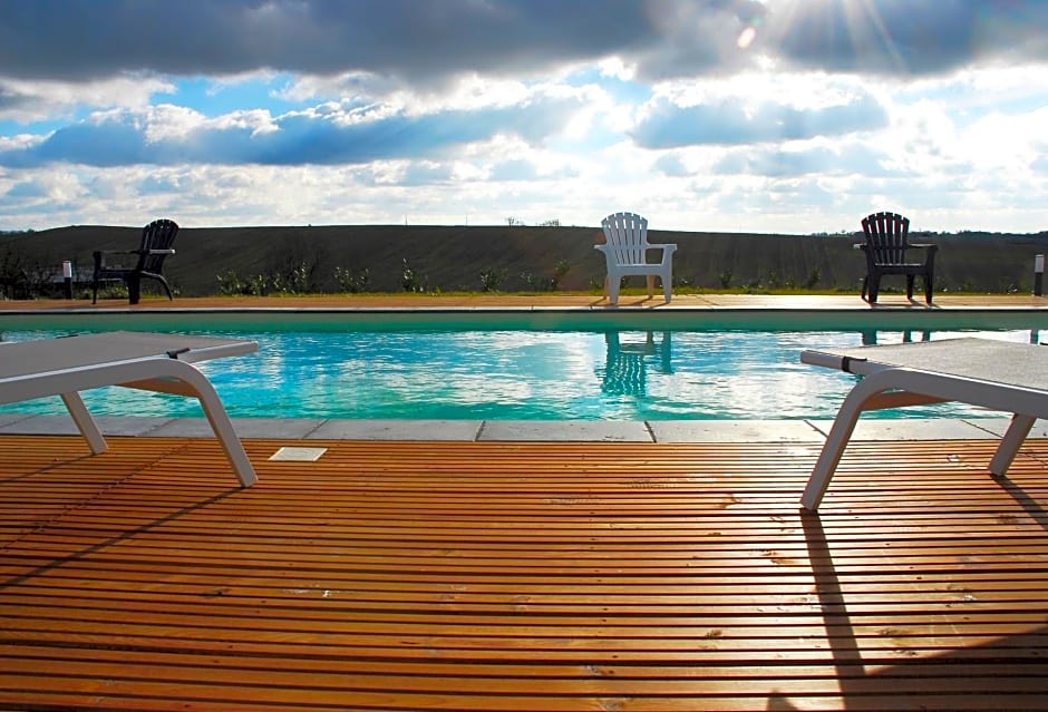 Chalet de charme climatisé, son Jacuzzi - SPA privatif et la piscine de la Maison Bleue du Gers