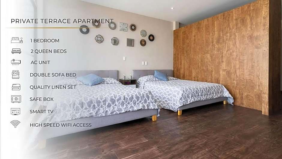 602 Private Terrace apt AC Rooftop