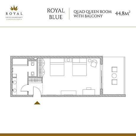 Quad Queen Room with Balcony