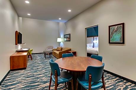 Larger One-Bedroom Queen Suite with Two Queen Beds, Roll-In Shower and Sofa Bed - Mobility Access/Hearing Accessible
