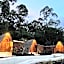 Triangular house and hot spring