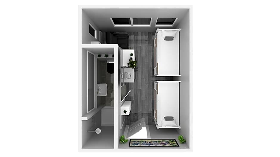 Hotel Ulm Zentrum - Komplettes Zimmer, Hochbett, Android TV & eigenem Bad - perfekt für Familien & Gruppen