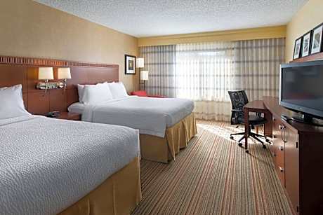 Double Room with Two Double Beds and Roll-n Shower - Mobility and Hearing Accessible