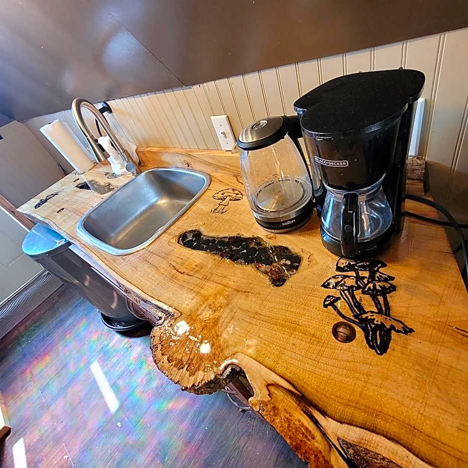 Mushroom theme cabin on 33 Acre Farm