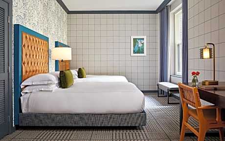 Double Room with Two Double Beds and Roll-in Shower - Mobility Access