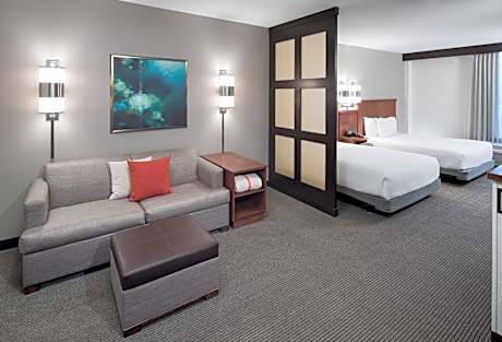 Queen Room with Two Queen Beds with Sofa Bed and Roll-In Shower - Disability Access