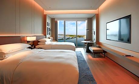 Premium Double Room with Two Double Beds, Balcony and Ocean View