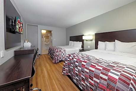 Deluxe Room with Two Double Beds Disability Access Roll-In Shower  Non-Smoking