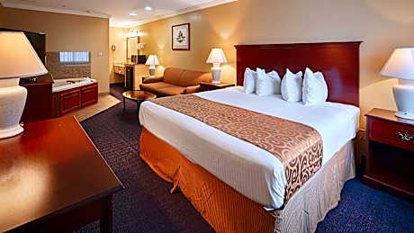 Suite-1 King Bed Smoking Room Jacuzzi Sofa Microwave And Refrigerator Wi-Fi Continental Breakfast