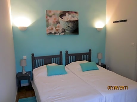 Twin-Turquoise-Standard-Salle de bain privée séparée-Vue sur la campagne