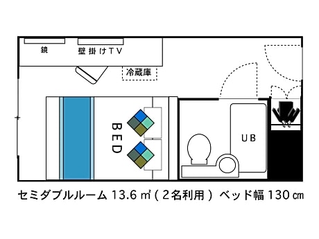 Semi Double Room - Non-Smoking