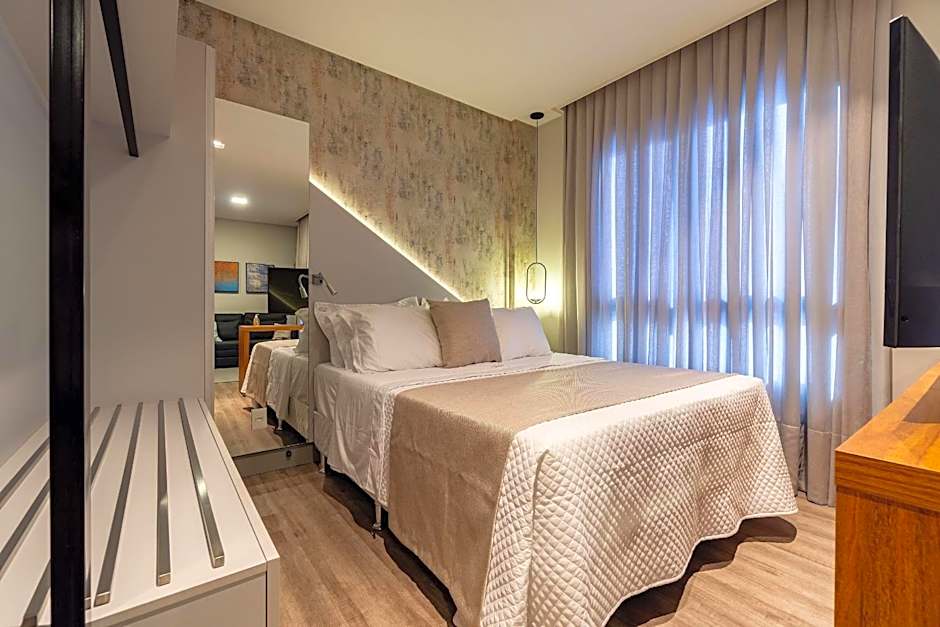 AION suítes 102 - Compacto e luxuoso Loft - Rooftop com piscina e academia - À poucos passos da praia