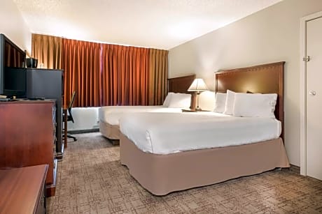 Double Room with Two Double Beds and Mobility Accessible Roll-In Shower