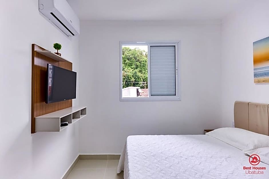 BH28: 1 Quadra d Praia, Ar, Churrasqueira, Piscina