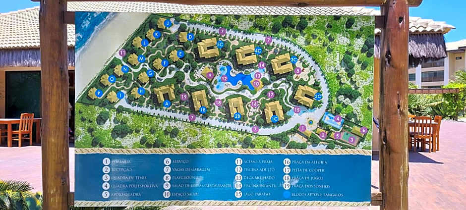 PARAÍSO FRENTE MAR - VG SUN CUMBUCO PARA 4 PESSOAS - COM HIDRO, SAUNA, PISCINA, COZINHA COMPLETA, PARQUINHO E WI-Fl