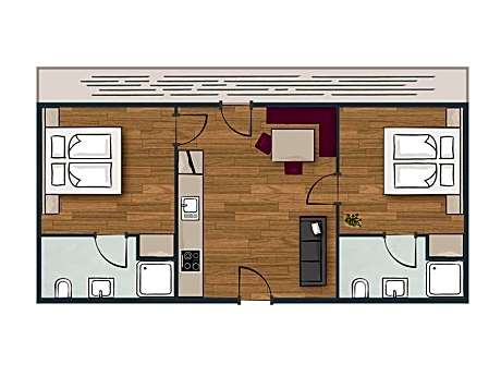 Two-Bedroom Apartment with Balcony